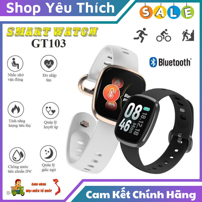 Đồng Hồ Thông Minh FREE SHIP ( Sale Xả Hàng) Đồng Hồ Thông Minh Smart Wacth GT103 Cảm Ứng Tràn Viền Theo Dõi Sức Khỏe