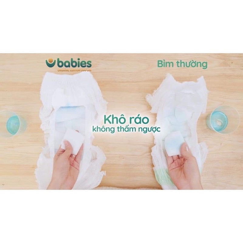 Tã Bỉm BABIES ORGANIC an toàn cho bé [Dán S66/M56/L46] [Quần M54/L50/XL46/XXL40]