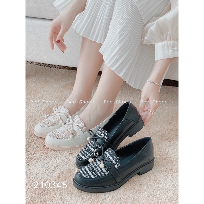 BEESHOES - GIÀY BÚP BÊ NỮ MŨI TRÒN DẠ NƠ - GIÀY BÚP BÊ NỮ MŨI TRÒN ĐẾ VUÔNG CAO 2 PHÂN SẴN MÀU ĐEN - KEM 210345 | BigBuy360 - bigbuy360.vn
