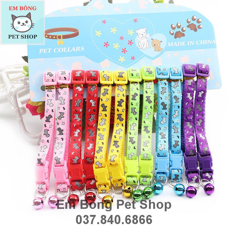 Vòng đeo cổ cho chó mèo kèm chuông. Hàng loại 1 🤩🤩