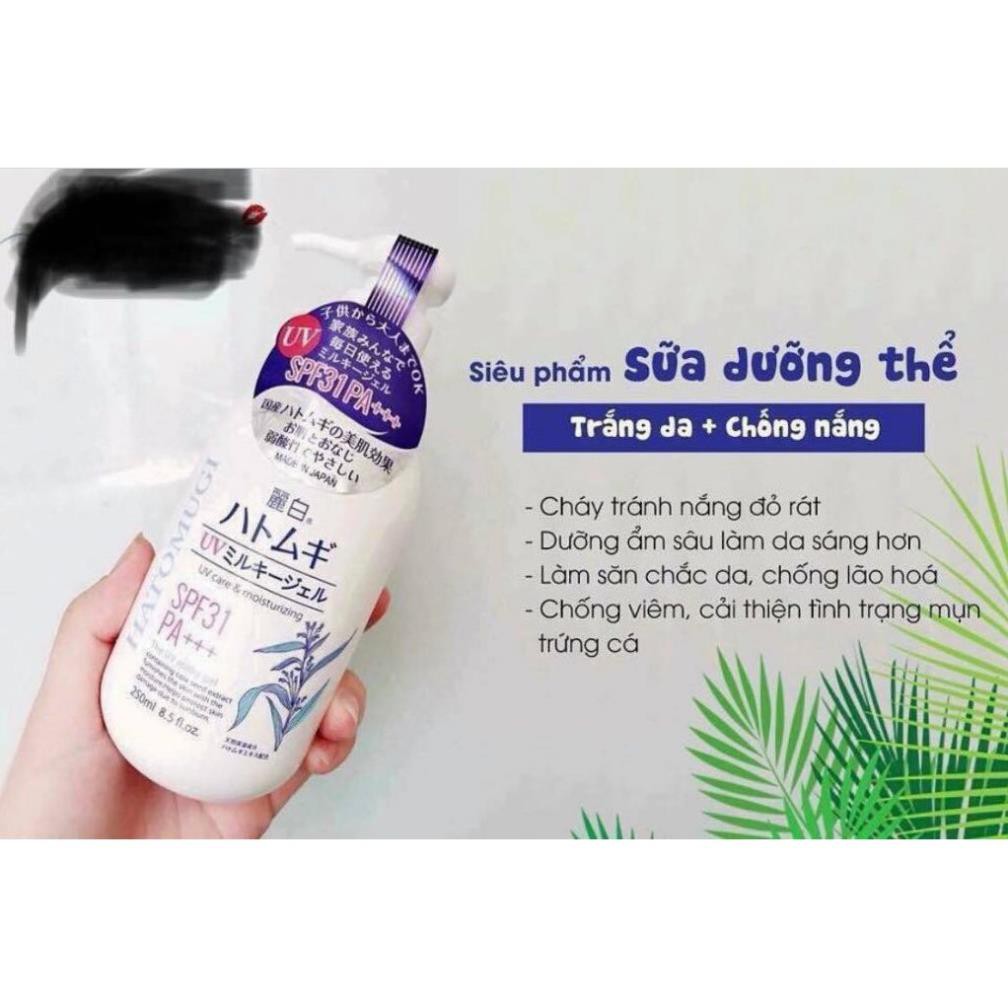 Sữa Dưỡng Thể HATOMUGI SPF31 PA+++ Hạt Ý Dĩ Nhật Bản - 250ml