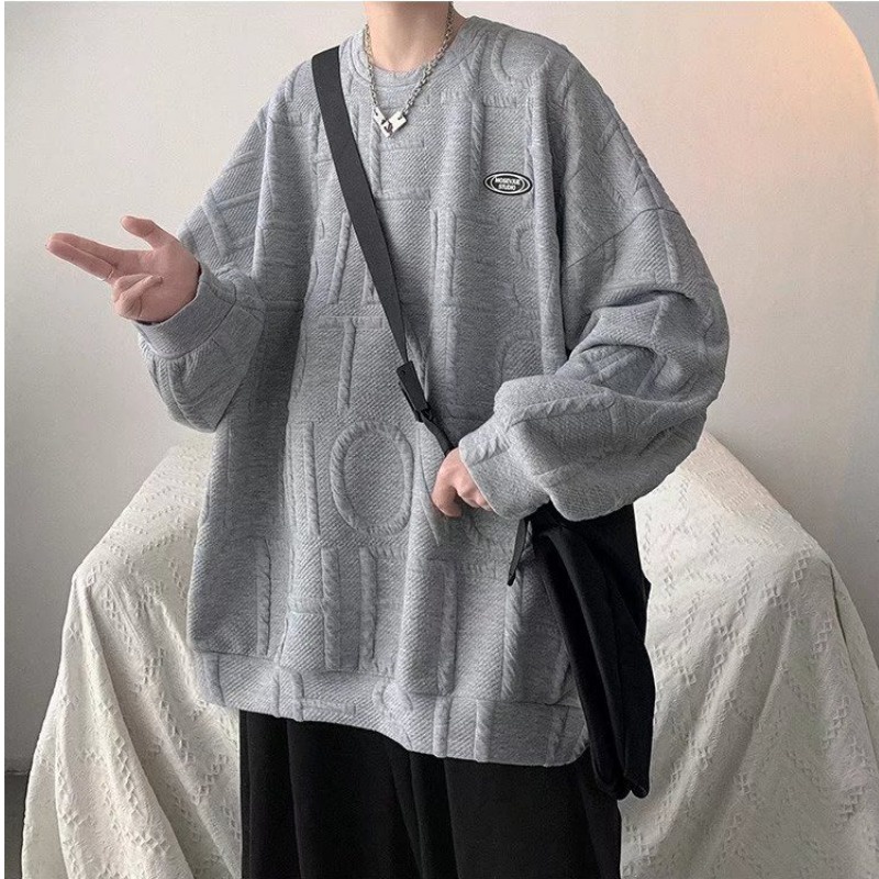 ✦AFFLIGA✦ Áo Sweater Cổ Tròn Không Mũ Trùm Kiểu Hàn Quốc Thời Trang Xuân Thu 3 Màu Tùy Chọn