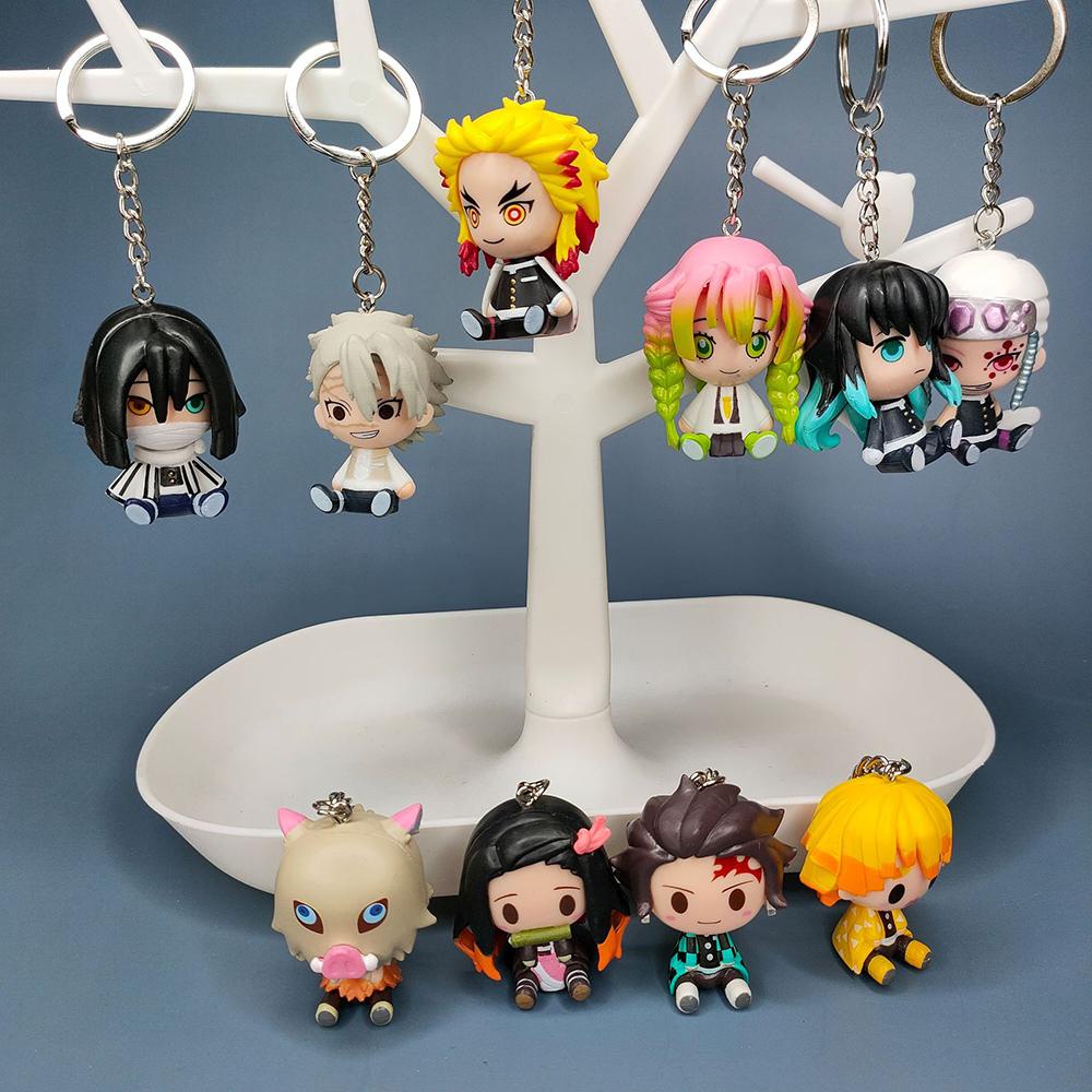 Set 10 Móc Khóa Mô Hình Nhân Vật Nezuko Zenitsu