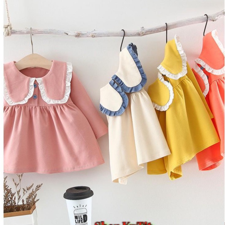 váy thu đông bé gái nhí size 6-14kg đáng yêu VT30