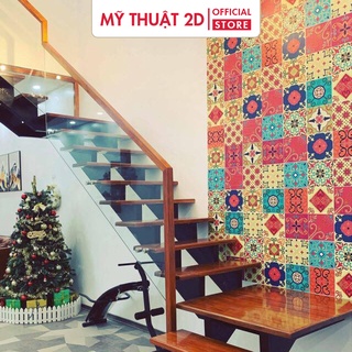 Combo 50 miếng decal gạch bông kt 15x15cm