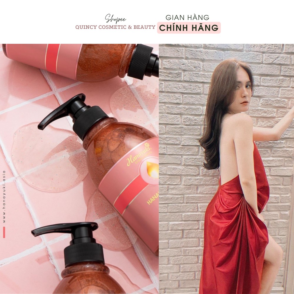 Sữa Tắm Nước Hoa Hanayuki Body Wash Giảm Mụn Lưng CHÍNH HÃNG 100% Dưỡng Da Trắng Sáng, Tẩy Tế Bào Chết Toàn Thân 500ml