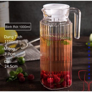 Bình thuỷ tinh 1100ml, bình thuỷ tinh đựng nước