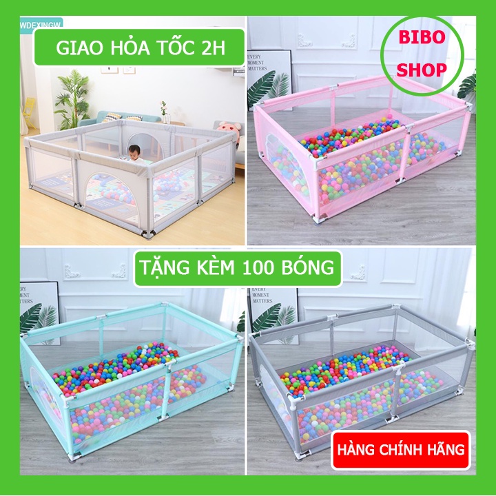 Quây bóng cho bé, nhà bóng cho bé khung inox chống va đập tặng 50 quả bóng