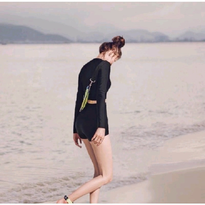 [M,L,XL] Đồ bơi nữ bikini đi biển nữ 2 mảnh lưng cao áo tay dài màu đen cá tính VATIXA BKN117 | BigBuy360 - bigbuy360.vn