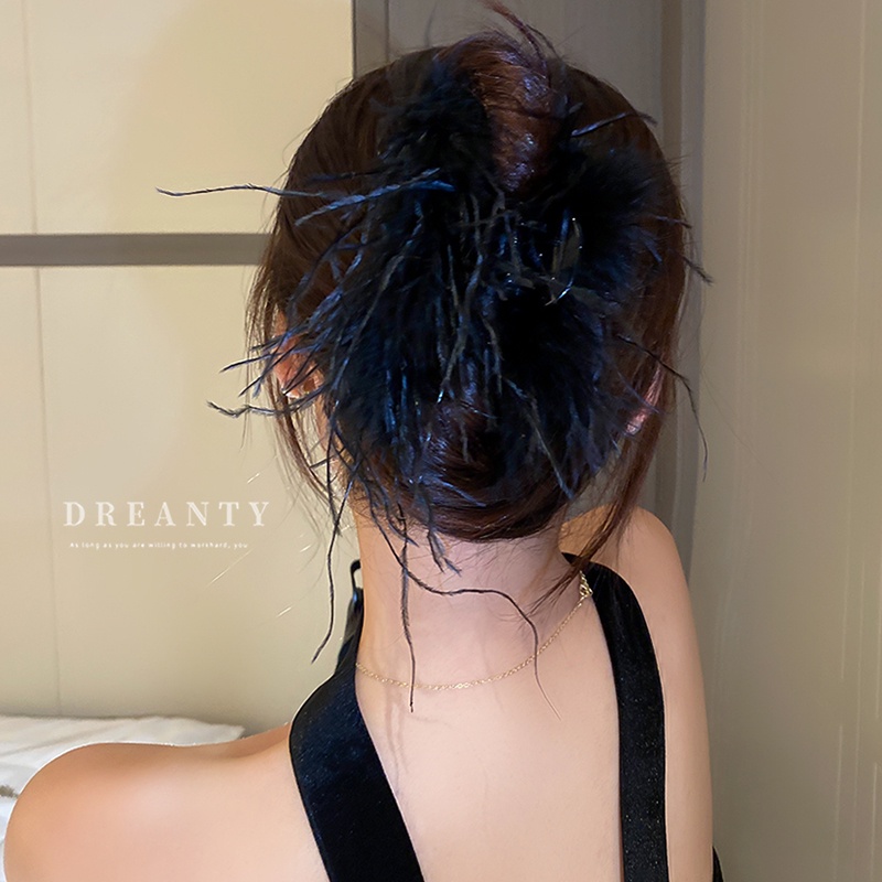 Kẹp Tóc Hình Cá Mập Đính Lông Đà Điểu Độc Đáo Thời Trang Mới