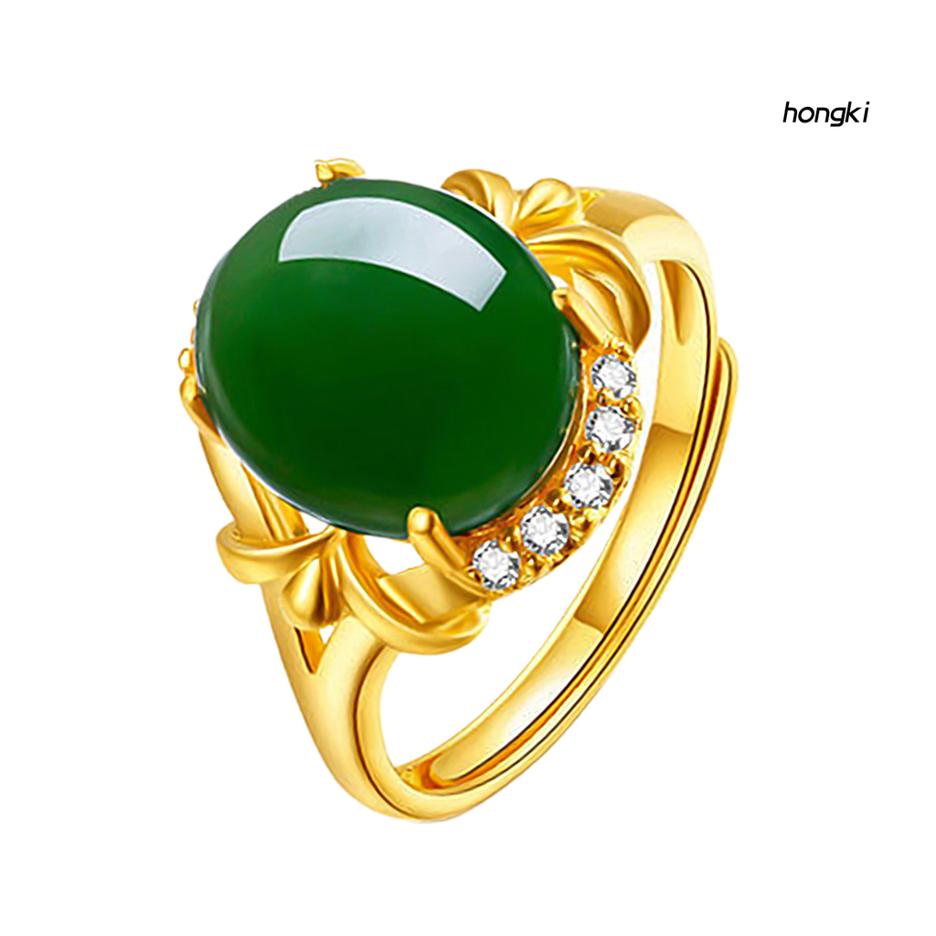 Nhẫn Hợp Kim Đính Đá Ngọc Bích Nhân Tạo Thiết Kế Thanh Lịch