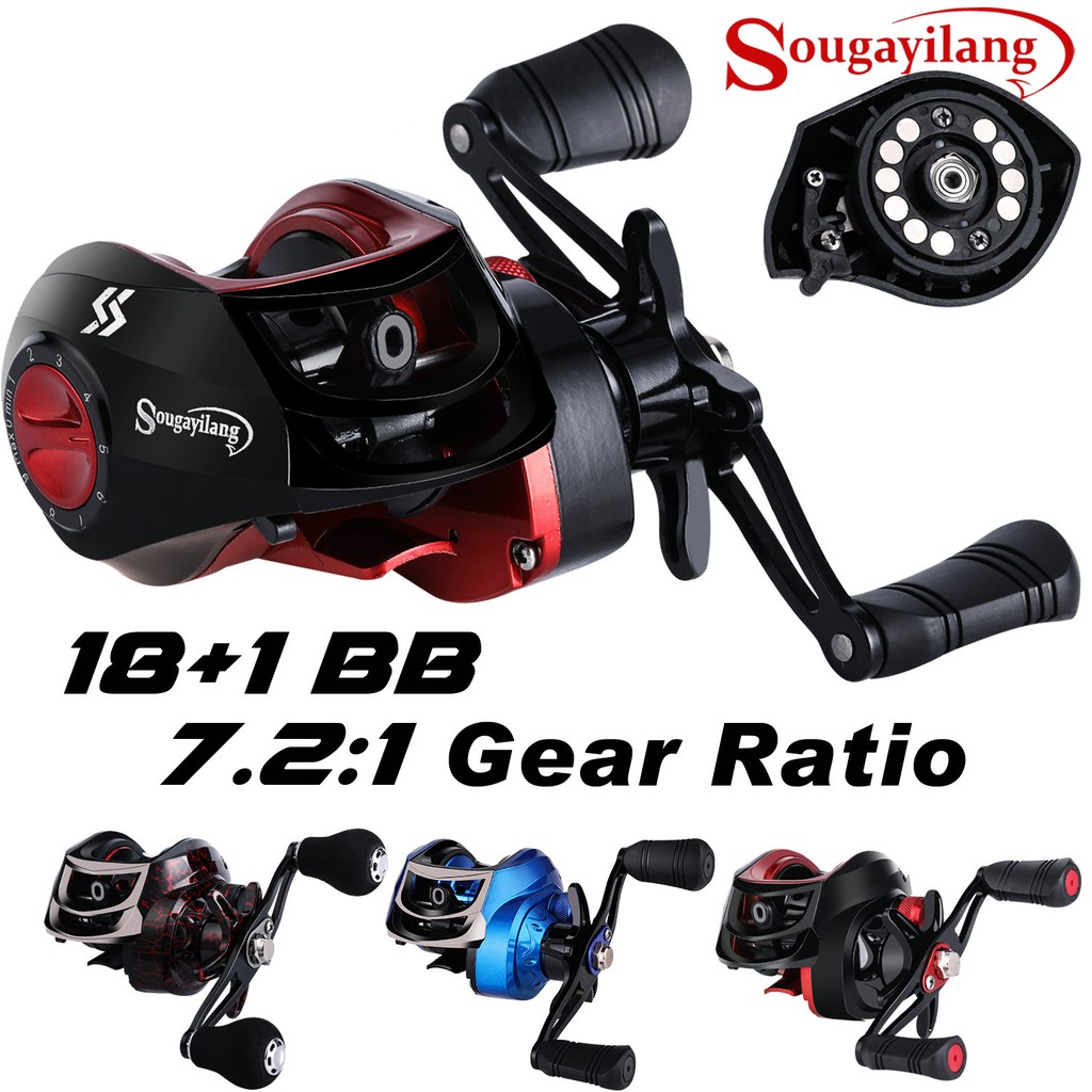 Guồng Quay Sougayilang Máy Ngang 18 + 1BB Tỷ Lệ Bánh Răng 7.2: 1 Bằng Kim Loại Với Hệ Thống Phanh Từ Tính Có Sức Kéo 8KG
