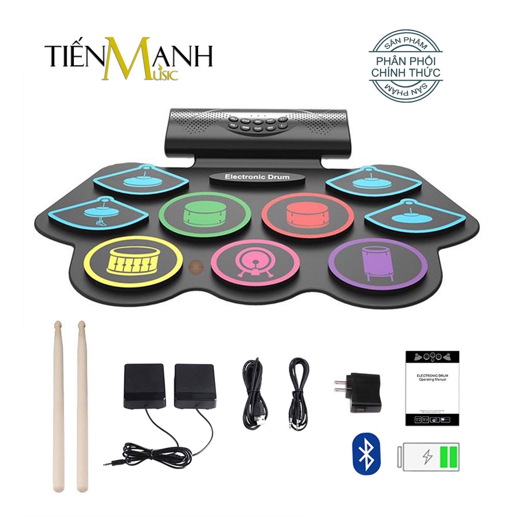 [Bluetooth, Pin sạc] Trống Điện tử 9 Mặt Konix MD862MC - USB Electronic Drum Kit Ultra Portable 9 Pad Digital MD862