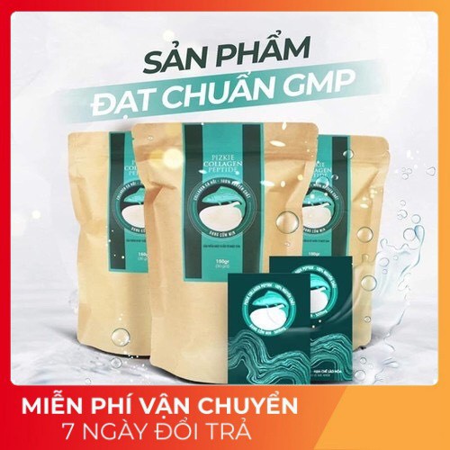 [DATE MỚI]Liệu Trình 3 Gói Collagen Cá Hồi - Pizkie Ngăn Ngừa Lão Hóa Da, Bổ Sung Collagen Giúp Làm Đẹp Da,Giảm Rụng Tóc