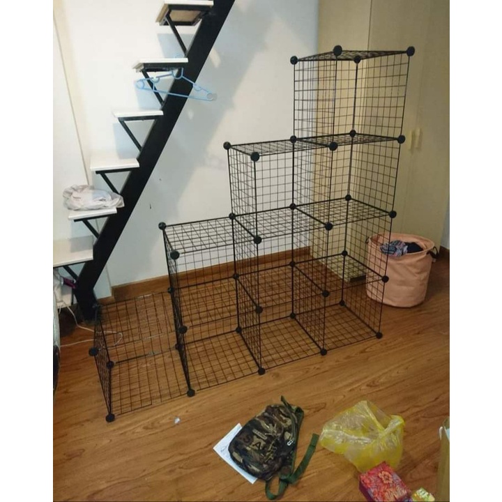 (SALE) TỦ LƯỚI LẮP GHÉP BẰNG LƯỚI SẮT SƠN TĨNH ĐIỆN PHỐI NHỰA MÀU ĐEN