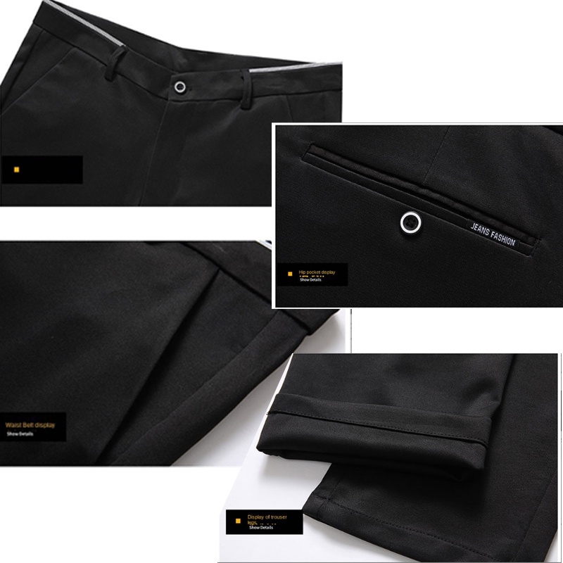 Quần Tây Công Sở Âu Nam Hàn Quốc Co Giãn Mỏng Quần Âu Cạp Cao Nam Cao CấP Big Size Slimfit Big Size