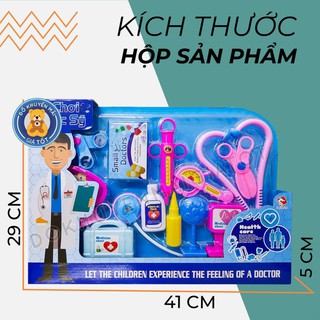 Bộ đồ chơi bác sĩ - đồ chơi khám bệnh bằng nhựa dành cho bé màu xanh màu hồng LT503-06H-05H
