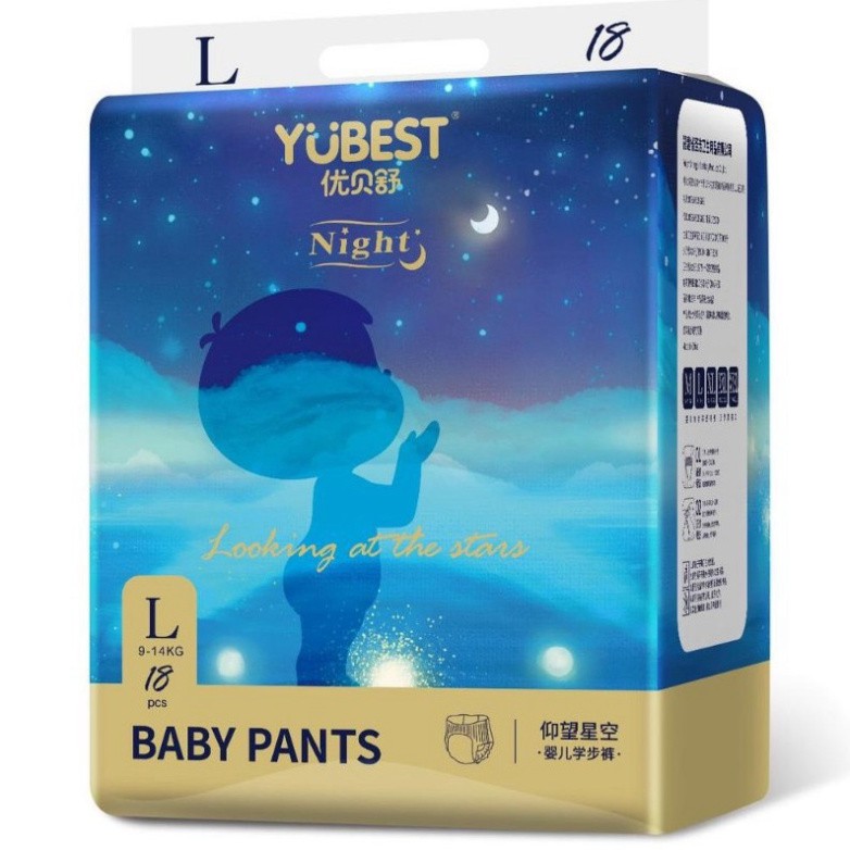 [MỚI] Tã Bỉm quần/dán YUBEST NIGHT nội địa Trung S76-80 /M76-76 /L72 /XL68 /XXL64 /XXXL60 Nâng Cấp Thấm Hút 30%