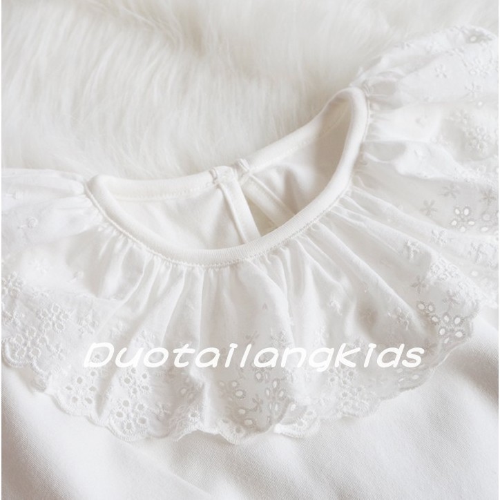 F1 Áo thun dài tay viền ren cho bé gái 35 1