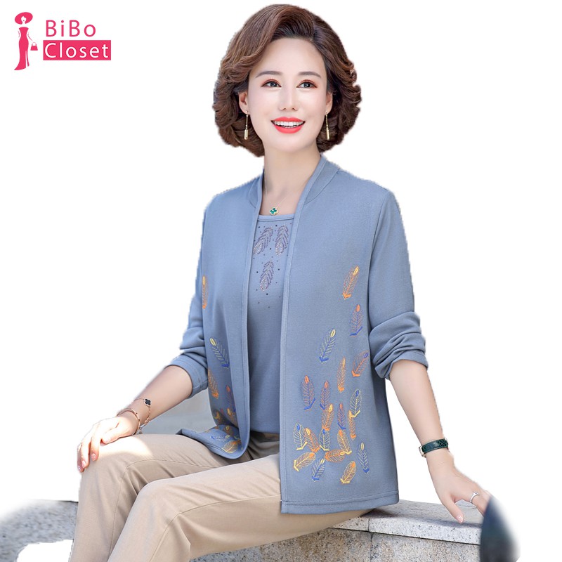 #F2035 SET ÁO VÀ ÁO KHOÁC NGOÀI SNAG TRỌNG DÀNH CHO NGƯỜI TRUNG NIÊN. SET 3 MÀU LEN MONTOGI THOÁNG MÁT, MẪU MỚI 2021 5.0
