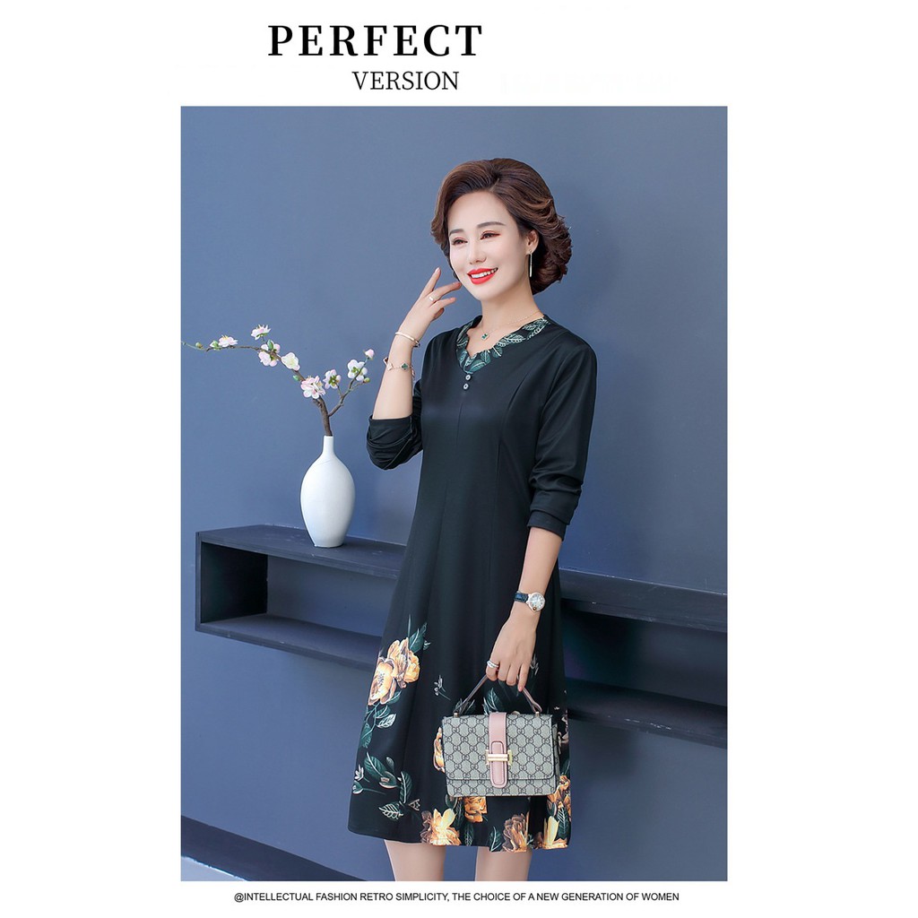 Váy trung niên tay dài