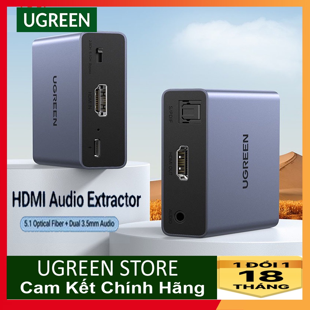 Cáp Chia HDMI ra HDMI Có Audio 3.5mm/Optical Chính Hãng UGREEN 40281