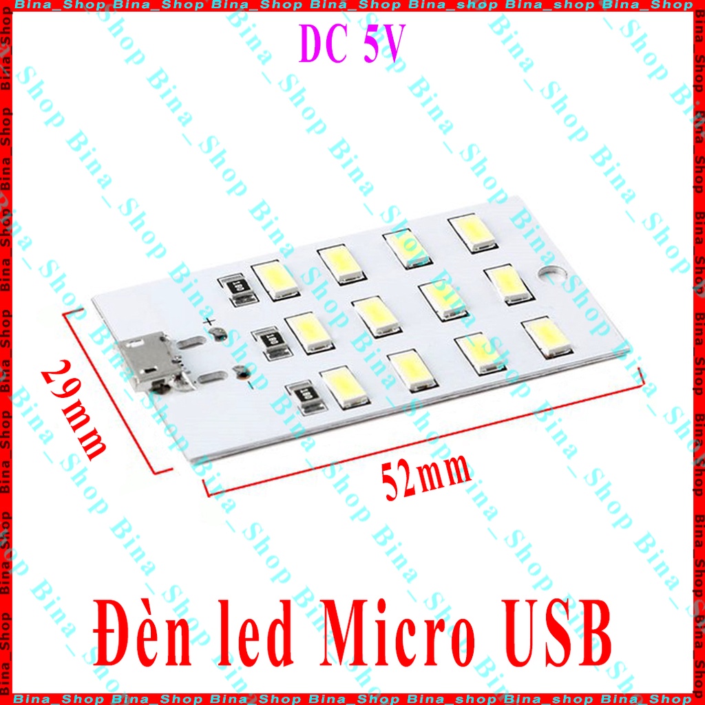 Đèn Led 5V 12 bóng sáng ấm 6000K-6500K