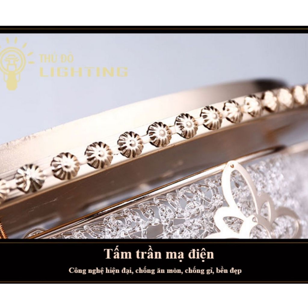 Đèn Ốp Trần Phòng Khách Hoàng Liên Đăng THỦ ĐÔ LIGHTING Thiết Kế 8 Cánh Hoa Mềm Mại Với Đèn LED 3 Chế Độ Màu H3-500