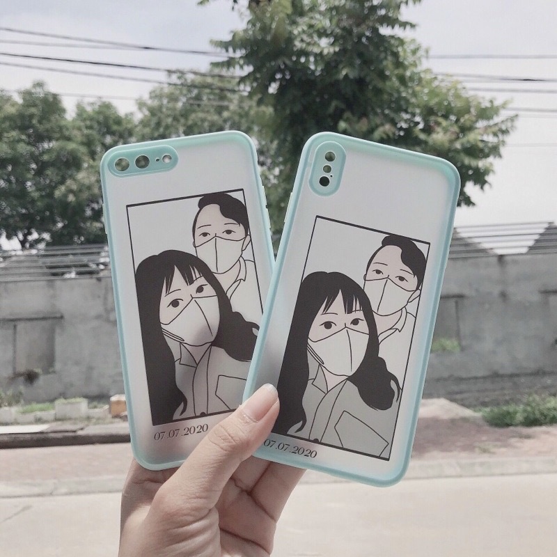 Ốp nhựa nhám basic bảo vệ cam in ảnh, vẽ lineart theo yêu cầu