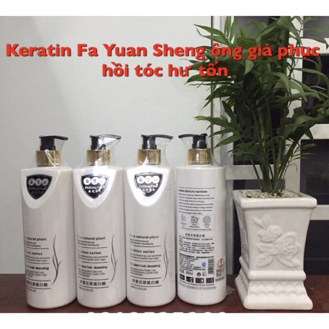 Keratin phục hồi tóc hư nát Fa Sheng Yuan HIỆU ÔNG GIÀ chuyên nghiệp cho salon 600ml