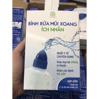 Bình rửa mũi xoang ích nhân và muối y tế ích nhân - muối y tế ích nhân