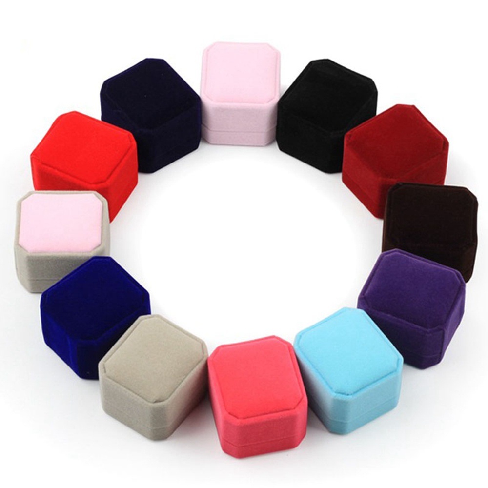 Hộp đựng trang sức 10 màu bằng vải nhung chất lượng cao