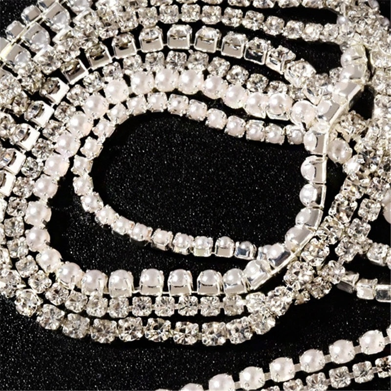 Chuỗi Dây Xích Kim Loại Lấp Lánh 20-25cm Đính Móng Nghệ Thuật