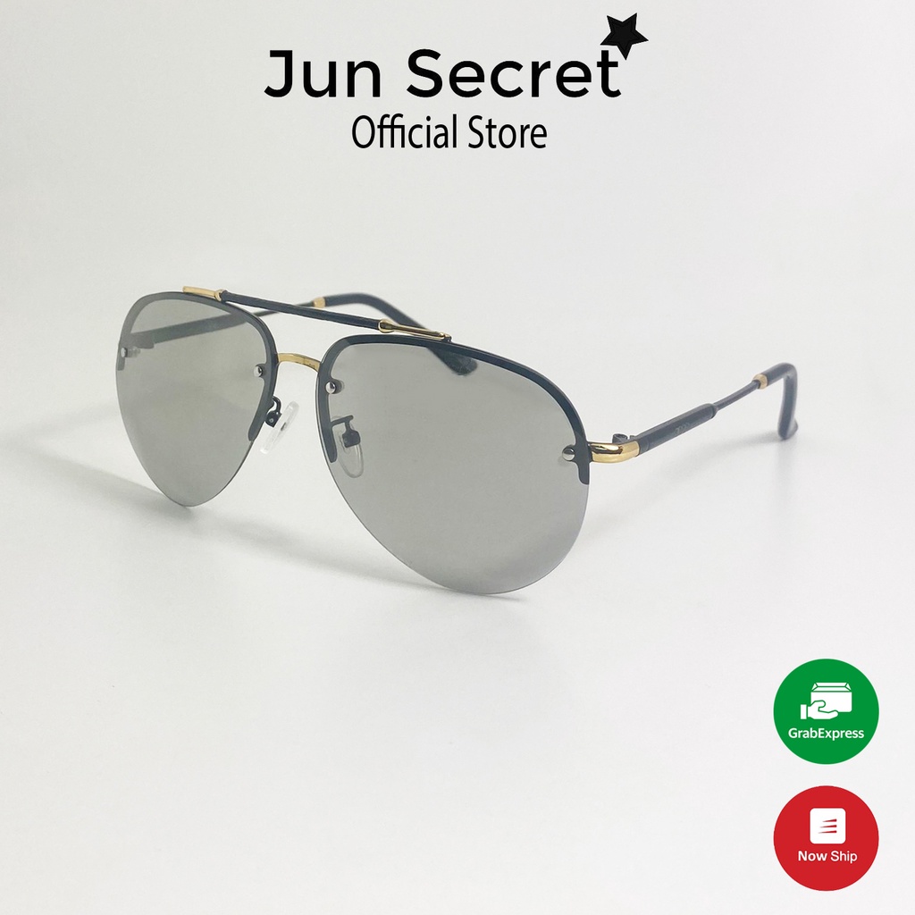 Kính mát nam cao cấp thương hiệu Jun Secret đổi màu nhẹ dùng khi đi nắng, tròng chống chói, chống tia UV JS40A56