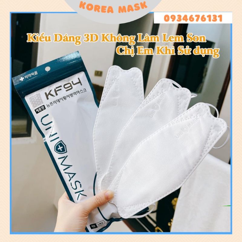 TÚI 10 CÁI KHẨU TRANG KF94 UNIMASK CHÍNH HÃNG KF94 HÀN QUỐC NHIỀU MÀU SẮC, LỌC BỤI KHÁNG KHUẨN 99%
