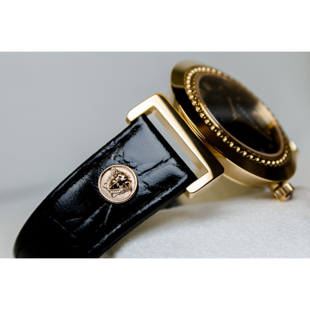 Đồng hồ nữ Versace Vanity máy Quartz Pin Thụy Sĩ - Kính Sapphire - Dây da