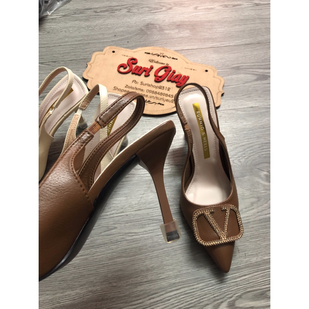 ẢNH THẬT (mã G07 ) GIÀY CAO GÓT NỮ KHÓA V DA LỲ MỀM GÓT ĐŨA CAO 7P ÊM CHÂN SIÊU XINH
