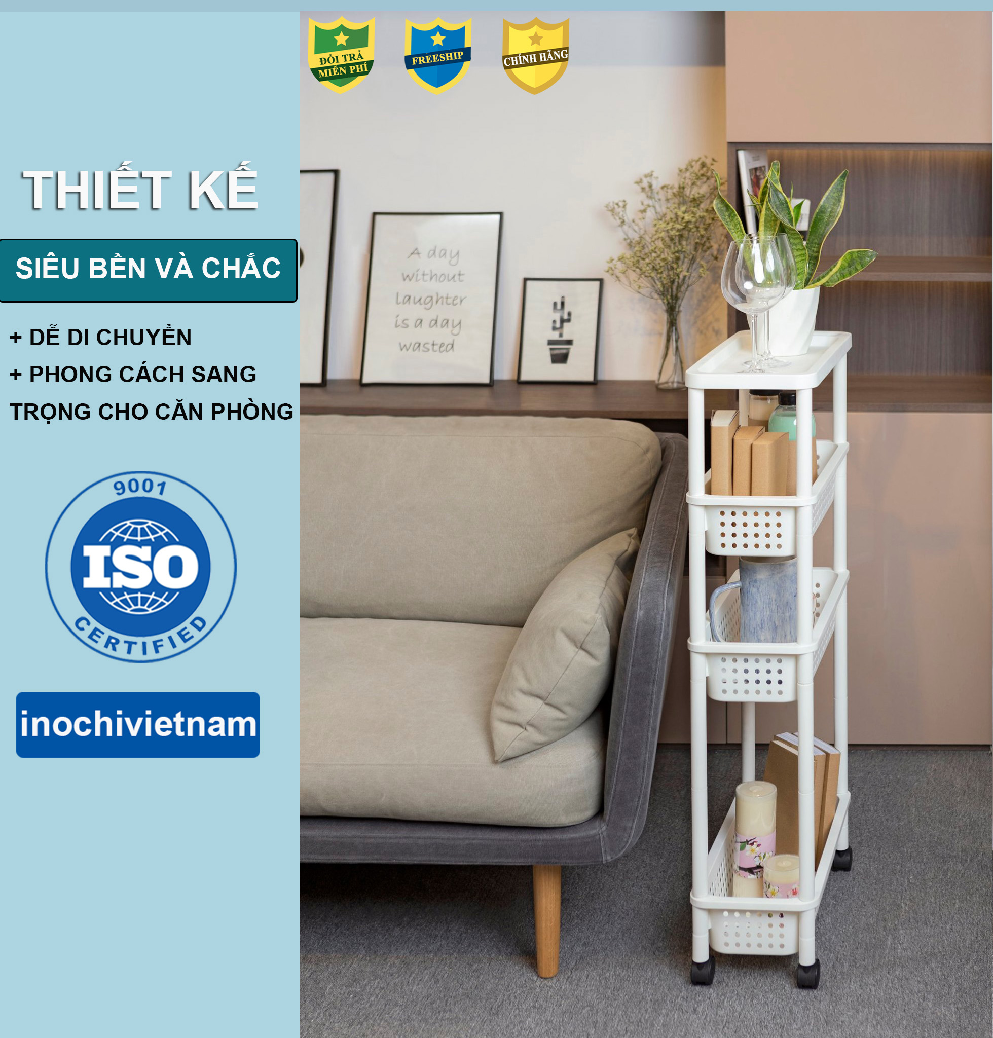 [Mã BMBAU50 giảm 10% đơn 99k] Kệ đựng mỹ thẩm - Kệ Đa Năng - kệ đẩy di động - Phòng ngủ 4 tầng có bánh xe di động