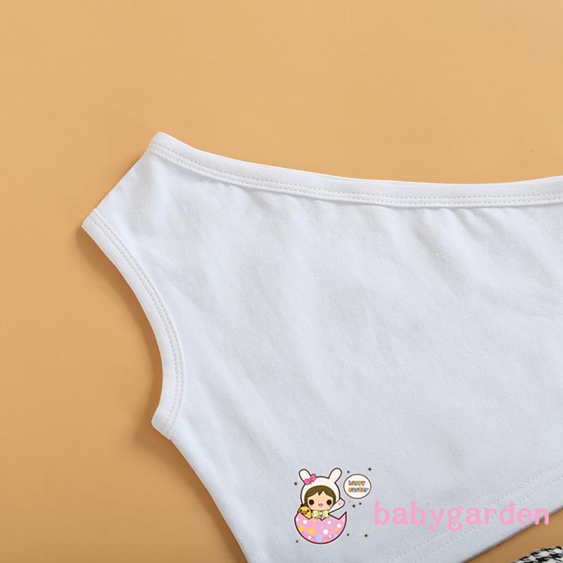 Set Áo Liền Quần Màu Trắng Trơn + Chân Váy Xếp Ly Sọc Ca Rô Cho Bé Gái 1-6 Tuổi