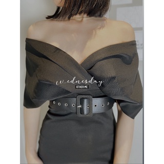 Váy trễ vai xẻ chân OTHER ME Kimiko dress có thắt lưng&mặc được 2 kiểu