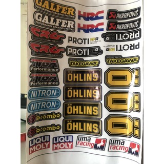 Logo Dán Xe các thương hiệu như nitron - ohlins - uma racing- brembo ... ( 1 bìa 21 hình)