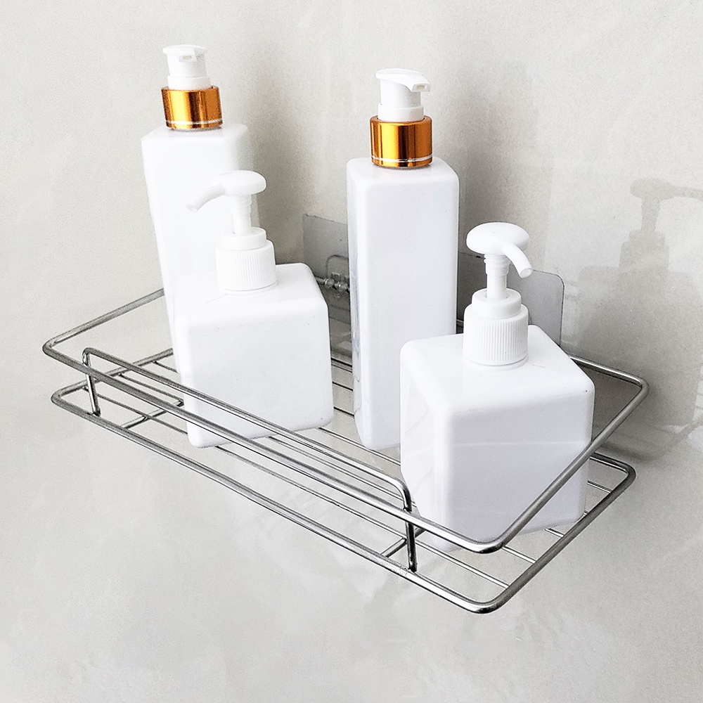 Kệ góc nhà tắm dán tường,kệ để đồ nhà tắm, kệ chữ nhật inox không rỉ đa năng tiện dụng - Elliver