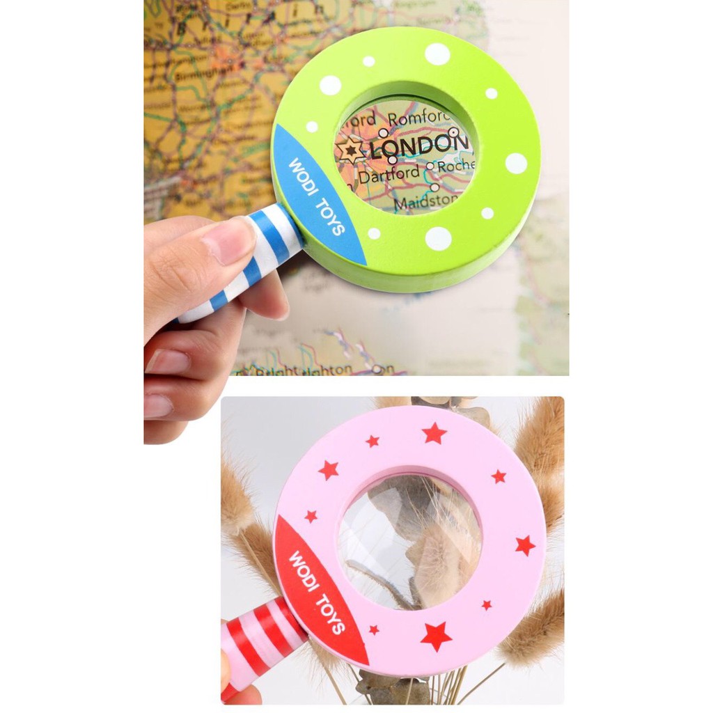 Kính lúp trẻ em - Đồ chơi gỗ - Phụ kiện chụp hình decor