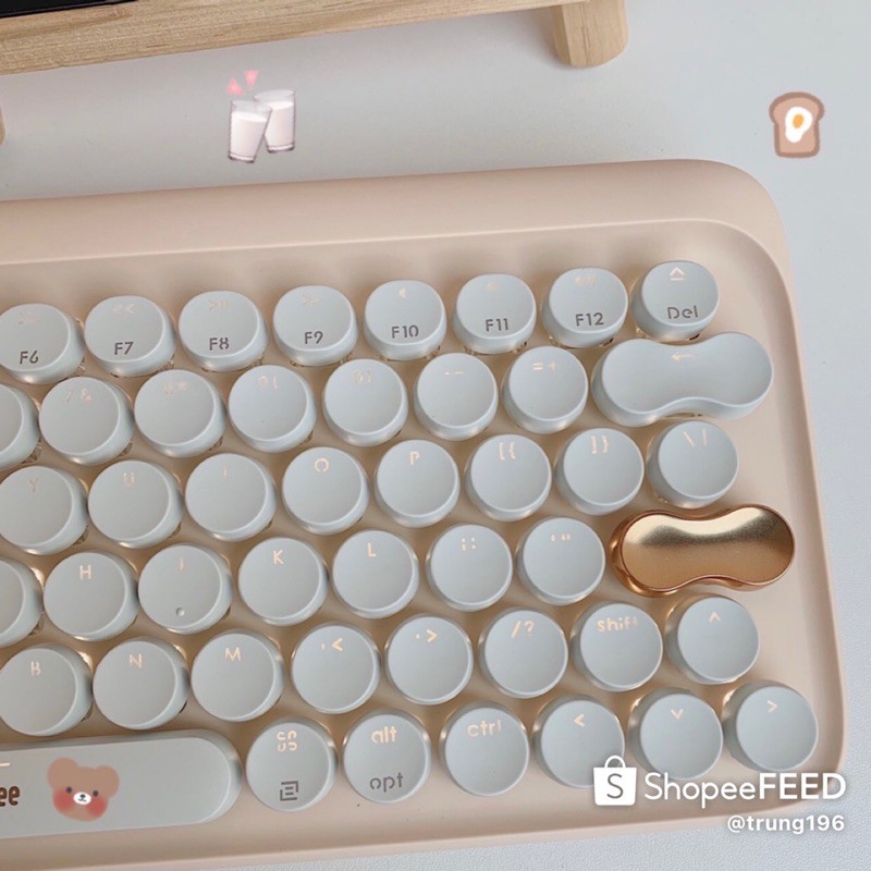 Bàn phím cơ không dây bluetooth Lofree màu trà sữa pastel chính hãng