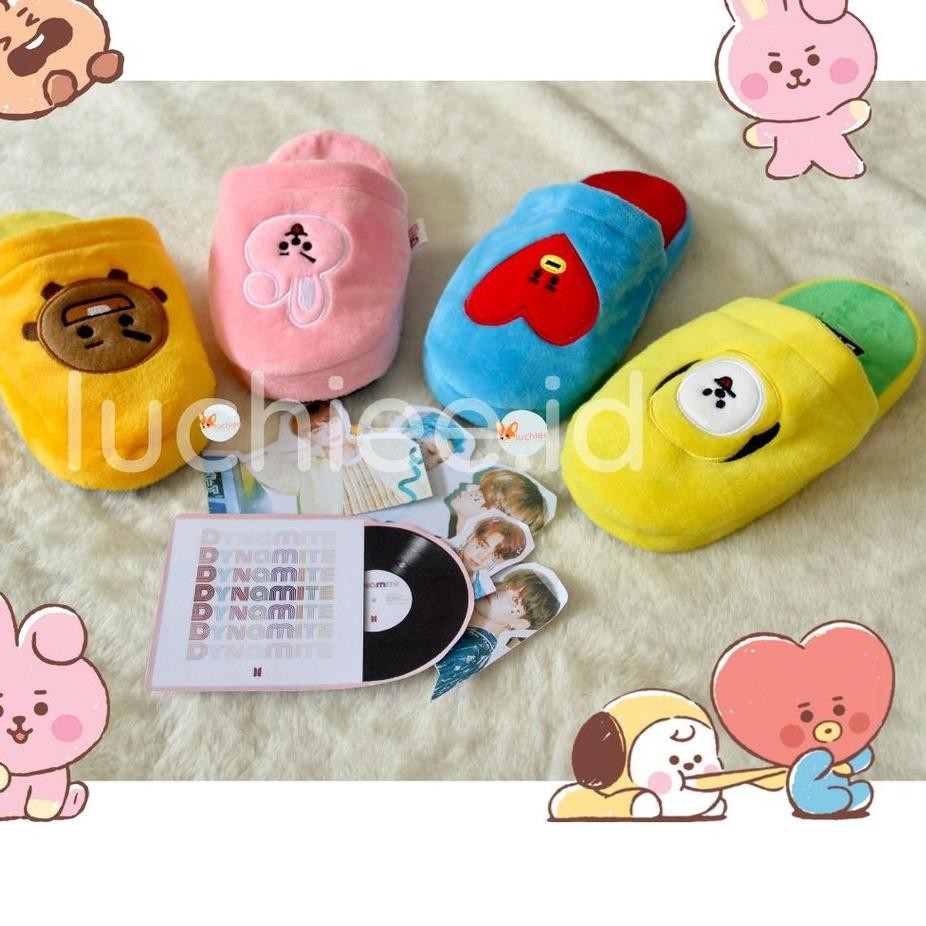 Dép Bông Đi Trong Nhà Thêu Hình Bt21 Bts