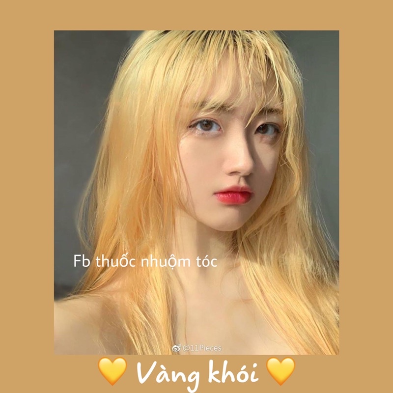 Thuốc nhuộm tóc màu VÀNG KHÓI Hàn Quốc - Phải Tẩy Tóc | FB Thuốc Nhuộm Tóc