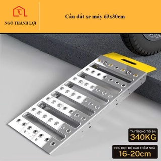 Cầu dắt xe đa dụng 63x30cm cho thềm nhà từ 16-20cm (Dốc lên xe) được sản xuất hoàn toàn bằng nhôm máy bay nguyên khối