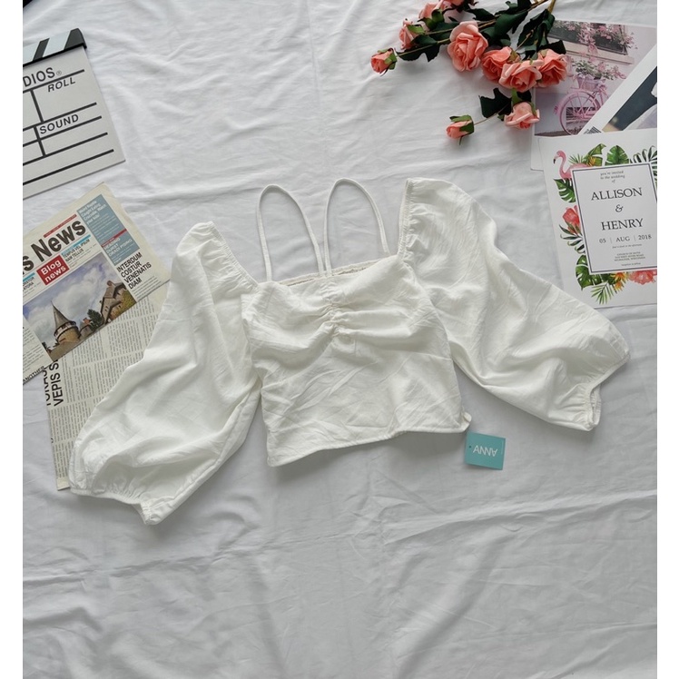 Áo croptop rút dây ngực 3 màu (Pill 12)