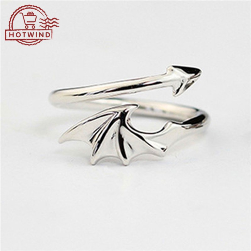 Nhẫn đeo tay kim loại tạo hình cánh độc đáo lãng mạn cho cặp đôi