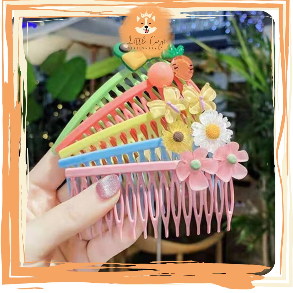 Lược cài tóc hoạt hình cho bé nhiều màu dễ thương - Cài tóc lược bờm xược cute
